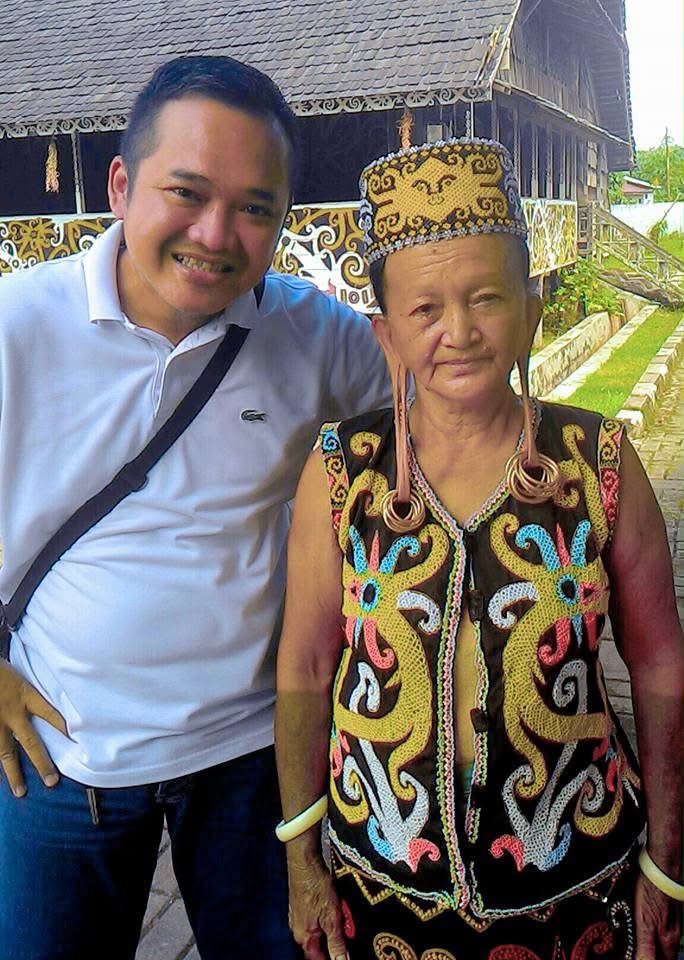 long ears of the Dayak tribe
